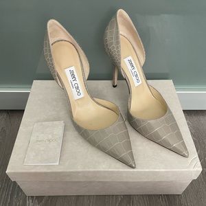 Jimmy Choo Amya Dorsay | Croc Embossed Leather 37